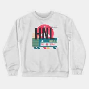 Honolulu (HNL) Airport Code Baggage Tag A Crewneck Sweatshirt